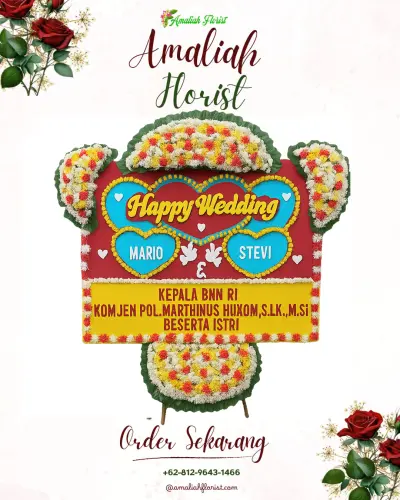 Karangan Papan Bunga Pernikahan di Nagarasari
